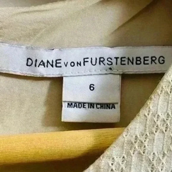 Diane Von Furstenberg "Jeannie fit & flare skater dress size‎ 6 cream - Picture 2 of 16